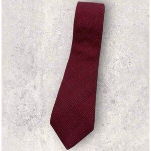 SUITSUPPLY Wool Silk Tie ITALY Burgundy Tartan W:3.2" EUC